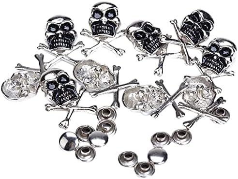 10 метални пиратски черепи на завртки панк -готски 25х18мм кожни занаети