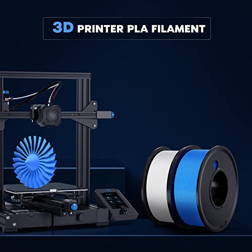 FAHKNS 3D печатач Филамент ПЛА 1,75мм 3-Д материјали за печатење 5 бои пакет печатење филијала 1,75 мм бело жолто сино виолетова филимент1,75