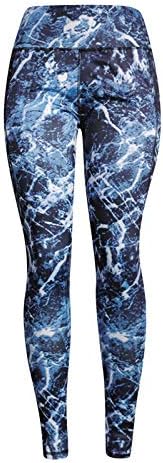 Миашуи јога панталони за жени со високи половини пакувања тренингот што работи печатени атлетски хеланки јога панталони плус