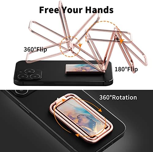 Држач за прстен Veekyvicky за мобилни телефони што може да се преклопи со прсти, виткан удар, 360 ° ротација на грбот за биро компатибилен