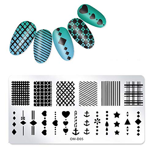 Плочи за печат на нокти од 5 парчиња Поставете чинија за печатење на ноктите за маникирање додатоци за животни остава цвеќиња
