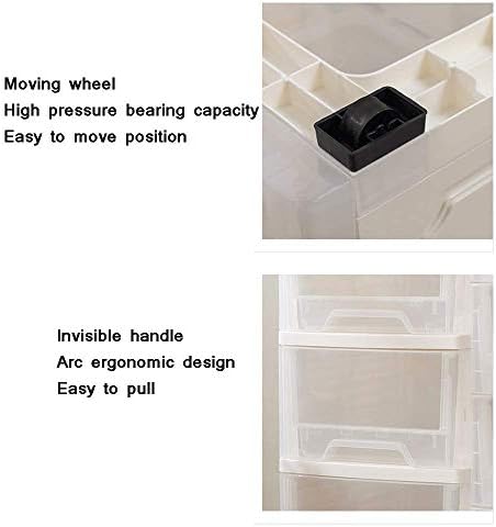 Kaikea лесна и силна тесна количка Транспарентна фиока за фиока за лакови за кујнски бањи за складирање на јаз од кујна пластична решетка