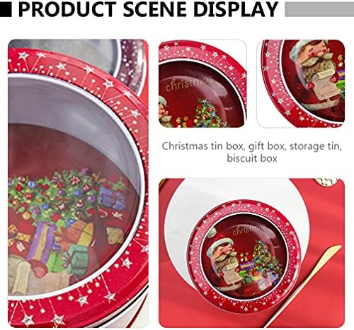 Кутија за подароци за божиќни калај со чиста кутија за бонбони за слатки слатки за чување на метални метали за материјали за одмор