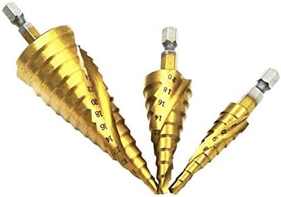 Алатки за дупчење на метални дупчалки со спирала, титаниум чекори битови 3-13/3-12/4-12/4-20/4-22/4-32mm Конус за сечење Алатки