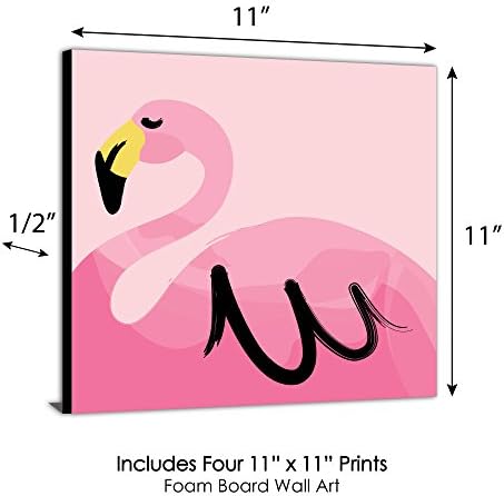 Голема точка на среќа Пинк Фламинго - Тропско летно детска соба, расадник декор и декор за домови - 11 x 11 инчи Детска wallидна
