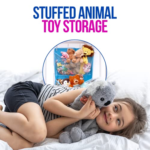 Loveубовта на Лили преку врата, полнети со животински играчки за складирање на животни Организатор | 4 Проширувачки мрежни џебови, продавници