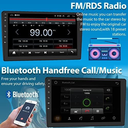 Двоен Din Автомобил Радио 2+32G Поддршка Безжичен Carplay&засилувач; Android Автоматски со 10.1 Touchscreen WiFi GPS Навигација Bluetooth