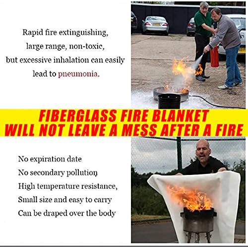 Ougist Fire Bicket 1pcs 40in*40in итен оган ќебе изработено од не-запаливи материјали пожарно ќебе за дома и кујна, автомобил, камин, скара.