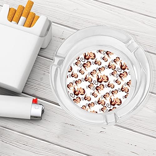 Среќен мајмун цигара стакло од пепелници околу држачот за пушење на пепел за дома хотелска маса врвна декорација