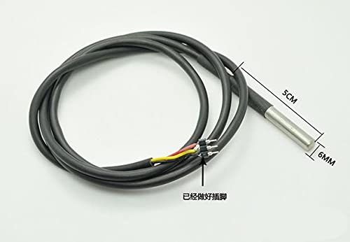 Сензор за температура од 5 парчиња водоотпорен водоотпорен DS18B20 сонда за клима уреди Фрижидер Сензор за температура метална глава
