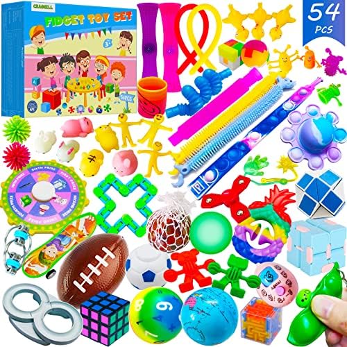Фиџет играчки пакет, 54 парчиња Сензорна играчка за олеснување на стресот за возрасни деца АДХД додаток и вознемиреност аутизам