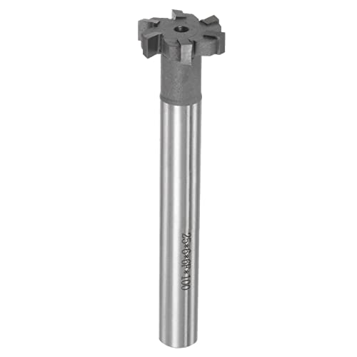 Uxcell T-Slot Milling Cutters, 6mm длабочина 25мм сечење диа 12 mm shank tunften carbide tip 6 флејти t слот за слот за не'рѓосувачки челик