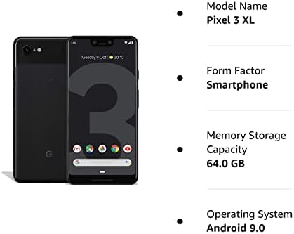 Google Pixel 3 XL 64GB отклучен GSM & CDMA 4G LTE Android телефон W/ 12.2MP Задна и двојна предна камера од 8MP - само црна