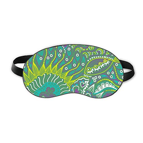 Линија Цртеж Апстрактни зелени риби Спиење на очите штит мека ноќ за слепи сенка