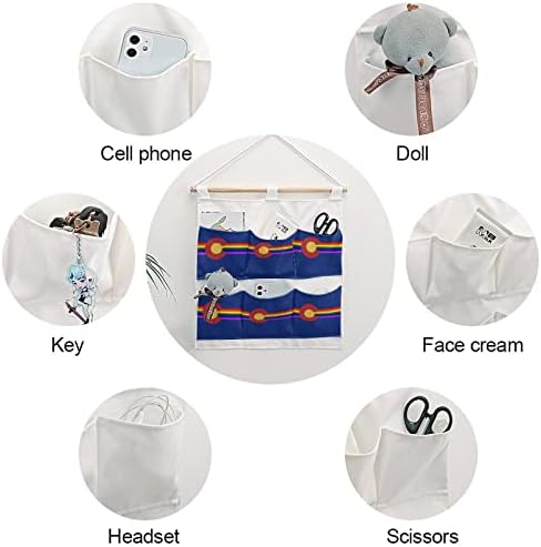 Колорадо Лгбт Знаме Ѕид Плакарот Виси Торба За Складирање 6 Џебови Лен Памук Над Вратата Организатор Торбички За Спална Соба Бања