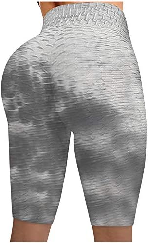 Текстурирани моторџиски шорцеви за жени со висок половината со цврста истегнување на жените за атлетска салата за трчање на јога -шорцеви хеланки