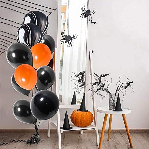 Abbaoww 100 парчиња црни балони 10 инчи силни балони со латекс за украсување на забави, роденден, свадба, годишнина, Божиќ и лак