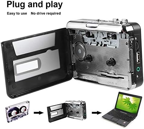 Конвертор на лента Yosoo, преносна касета лента во MP3 конвертор USB Flash Drive Capture Audio Music Player