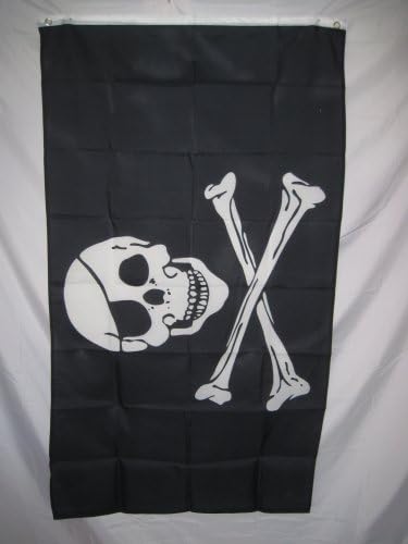 Quarks Jolly Roger Pirate Flag со очи лепенка 3 x 5 3x5 стапки ново