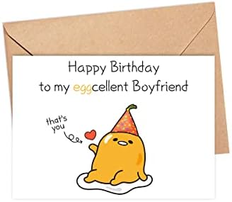 Dianddesigngift Среќен роденден на мојата картичка за момче од јајца - Смешна роденденска картичка за момче - Смешна картичка