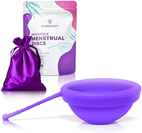 Екоблосија за еднократно менструално диск - Менструална чаша - мек период Диск за жени дизајнирани со флексибилна, медицинска