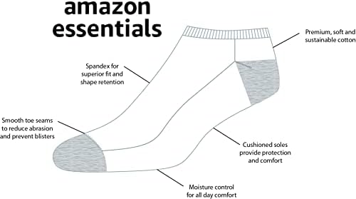 Амазон Најважен Женски Памук Лесно Амортизирани Чорапи Без Шоу, 10 Пара