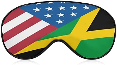 Американско јамајканско знаме за спиење маска со прилагодлива лента меко око затемнување за затемнување за следење за патување за