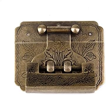 Tighall 1 Поставете гроздобер злато заклучување на заклучувањето HASP со клуч, месинг антички декоративни кутии за кутии HASP брава