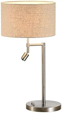 ГУОЦЦ модерна ламба за маса на ретро ткаенина, прилагодлива предводена ламба покрај креветот со мали во центарот на вниманието, метална