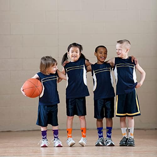 Кошарка за кошарка за момчиња Елутонг 6 пара атлетски спортски фудбалски тренинзи за пешачење долги чорапи, повеќебојни