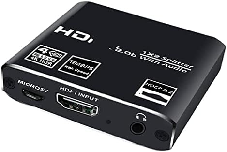 Tbiiexfl 1x8 4K UHD Splitter 2.0 1x2 2.0 Splitter HDCP 2.2 HDR Splitter 2.0 4K 1x4 HDMI2.0 Сплитер