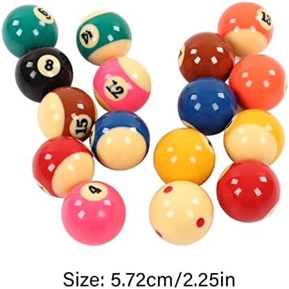 VGEBY 16PCS BILLIARD топки сет, 5,72 см смола топки поставени американски комплетни смола базени топки смола светли бои базени табели топки за