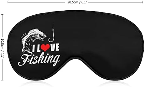 Сакам риболов маска за ролетникот за спиење ноќно сенка, прилагодлив каиш со смешна графика за жени мажи со една големина