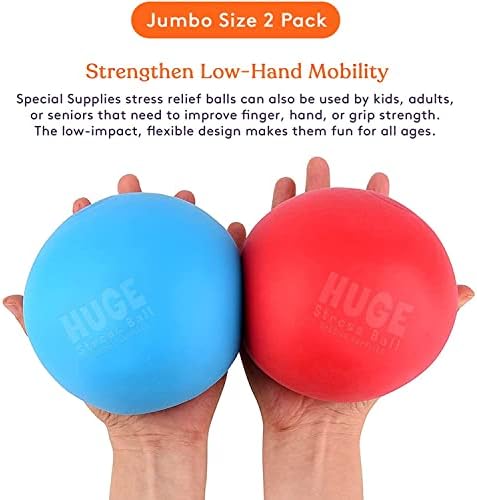 СПЕЦИЈАЛНИ ОБРАЗОВАНИЕ 2 ОГОЛНИ ГОЛЕМИ Стрес топки за деца Возрасни, пакет со џамбо големина 2, разнобојни и незгодни сензорни играчки со мека,