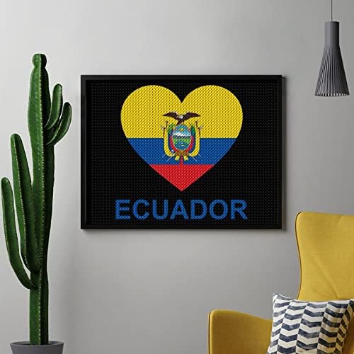 Loveубов Еквадор дијамантски комплети за сликање 5d DIY целосна вежба Rhinestone Arts Wallиден декор за возрасни 12 x16