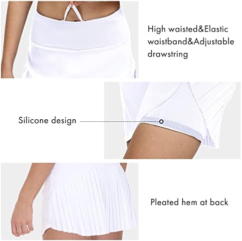 Тениски здолништа на Набедо за жени со високи половини голф со 4 џебови Атлетски здолништа за скитници за трчање