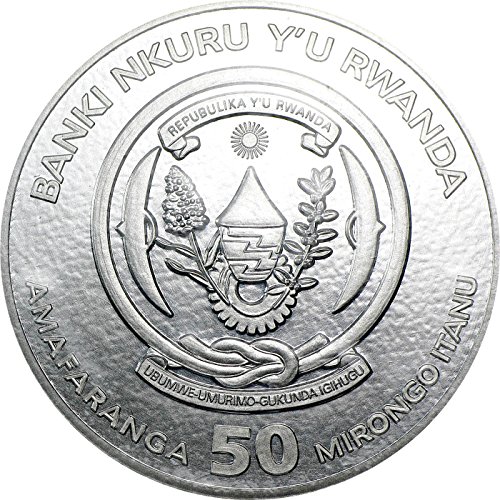 2013 Afric Африканска Унца ГЕПАРД 1 Мл Сребрена Монета За Диви Животни Во Нане Запечатена Амбалажа-Руанда 50 Франци БУ
