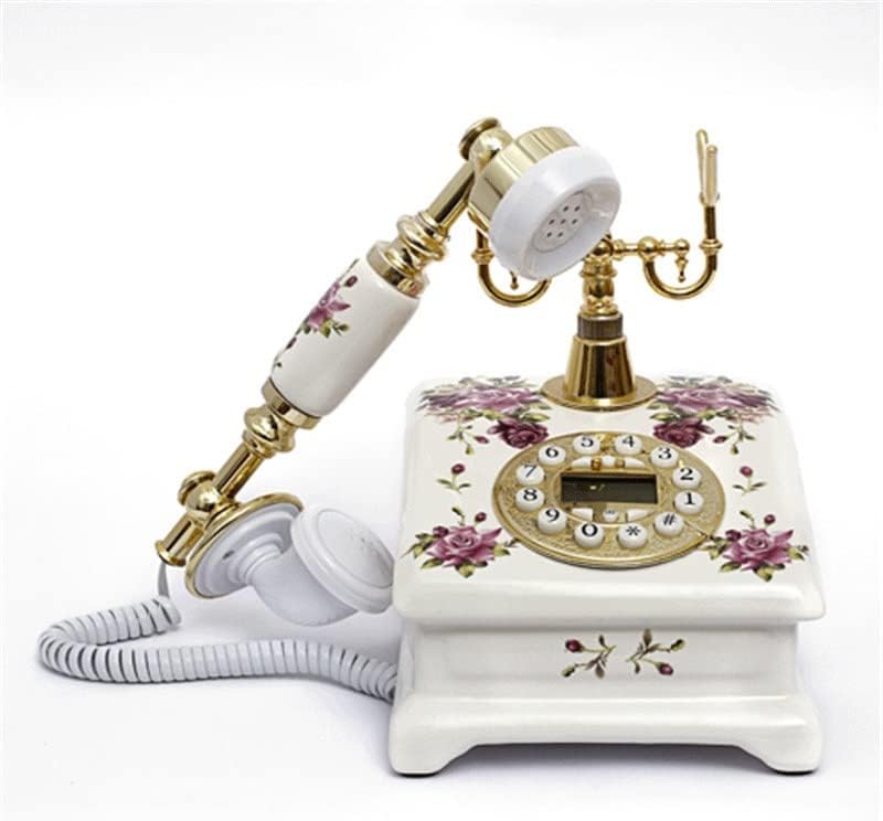 Антички телефон на Trexd Caller ID, копче за бирање фиксиран гроздобер телефонски керамички ретро фиксни телефонски кабел