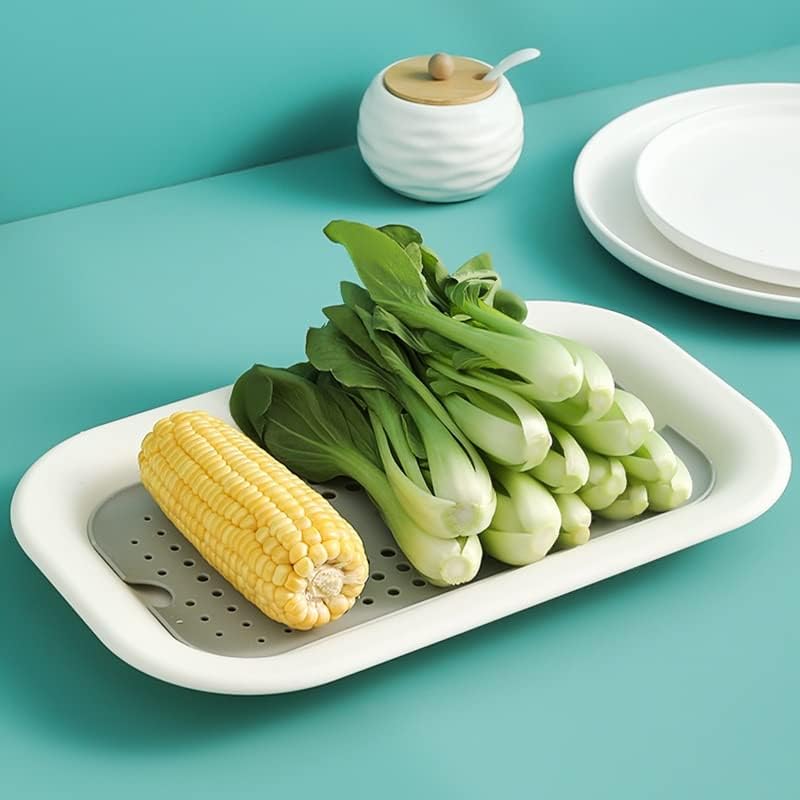 N/N/A Двоен слој Дречка за одвојување зеленчук овошје од овошје за одвојување чинија за складирање на кујнски додатоци за сушење