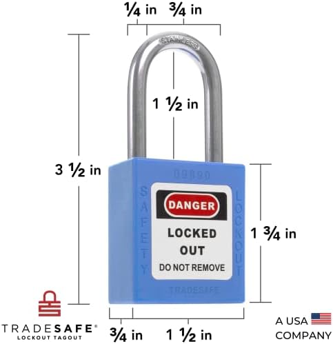Заклучување брави за заклучување на Tradesafe - 10 сини клучеви со сличен удар, 2 копчиња по заклучување, лото брави во согласност