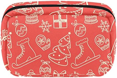 Чанта за шминка униси, Божиќна Беспрекорна Торба За Козметика За Печатење Пренослива Торба За Патнички Воз Организатор На Футроли