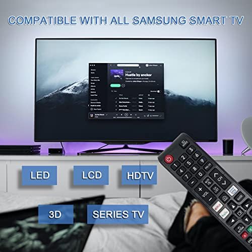 Ombsyej пакет од 2 универзални далечински управувачи за сите далечински замена на ТВ Samsung компатибилен со сите Samsung Smart TV,