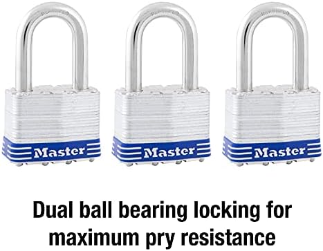 Master Lock 5trilfpf на отворено со клуч, 3 пакувања со клучеви, сребро