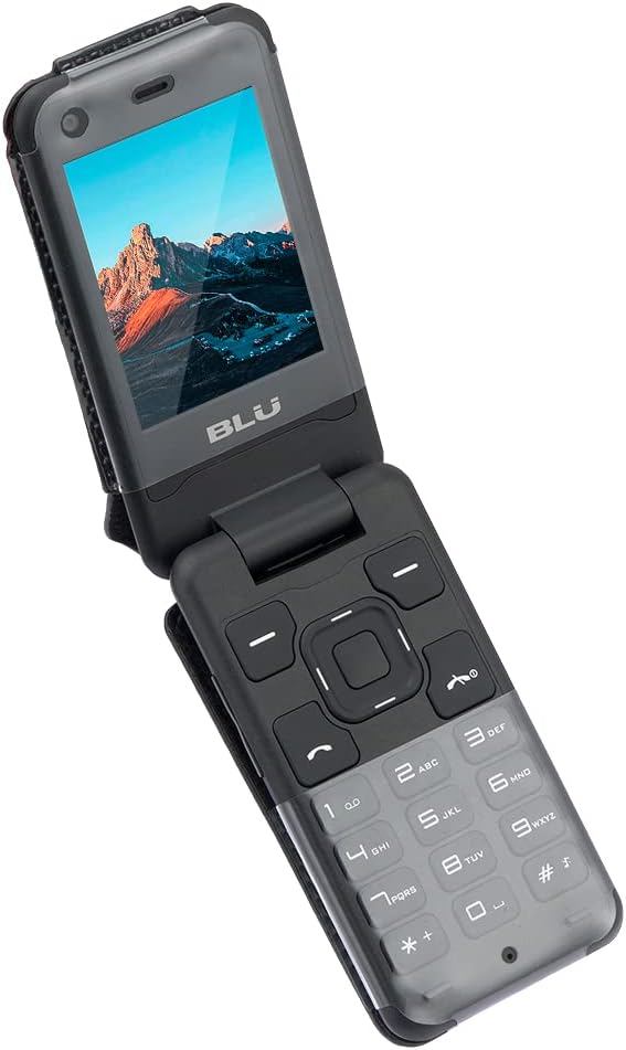 Случај за NUU F4L 4G LTE Flip Phone, NakedCellphone [Black Vegan Leather] Form-Fit Cover со [вграден заштитен екран] и [метал ременски клип]-исто