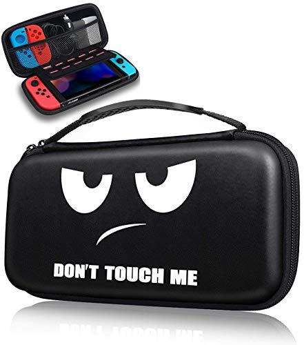 Случај за носење за Nintendo Switch- [Не ме допирај] Случајна торбичка за патувања со тврда школка со 10 касети за игри за заштита на прекинувачот,