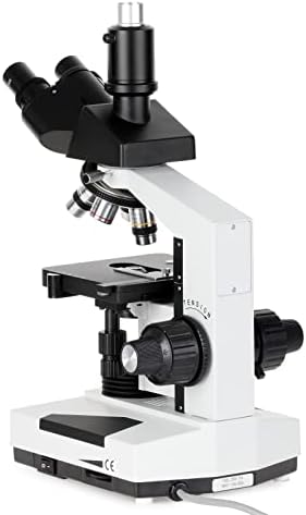 Amscope T490B-DK Соединение Тринокуларен микроскоп, WF10X и WF20X Eyepieces, зголемување од 40x-2000x, Brightfield/Darkfield, халоген осветлување,
