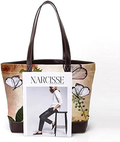 Торба торба, торбичка за жени, торба за тота, естетска торба за тота, женски торбички чанти, цвеќиња од пеперутка гроздобер