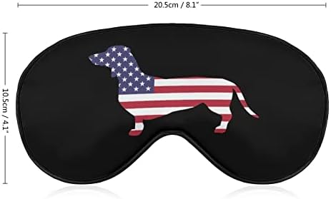 Патриотски Дахшунд Американско знаме Смешно спиење маска за очи мек заслепено око со прилагодлива лента за ноќни очила за мажи за