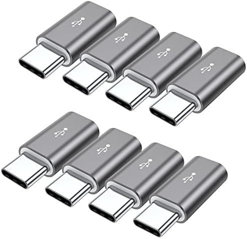 Micro USB до USB C адаптер, 8-пакет алуминиум USB тип Ц адаптер Конвертиран конектор компатибилен со Samsung Galaxy S10E S9 S8