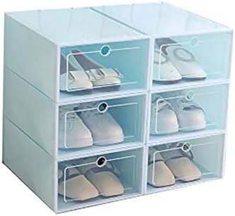 ZRSJ водоотпорна кутија за чевли од 6 парчиња, задебелена про transparentирна кутија за складирање на чевли што е докажано за чевли за чевли,